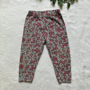 Koala Kids Baby Girl Leggings 9M Black Floral Cotton Stretch Pants